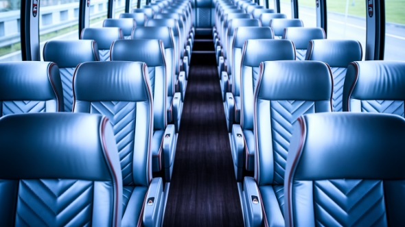 56 passenger charter bus interior view